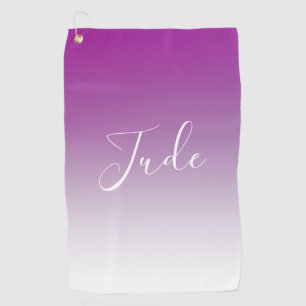 Simple Modern Minimalistic Purple Ombre Gradient Golf Towel