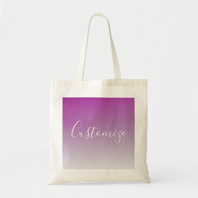 Simple Modern Minimalistic Purple Ombre Gradient Tote Bag (Front)