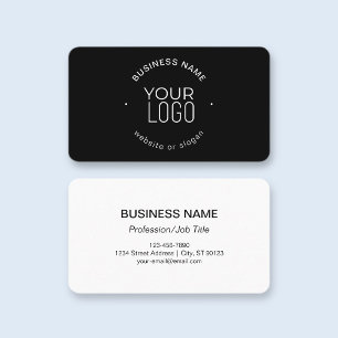 Simple modern minimalistic template   black white business card