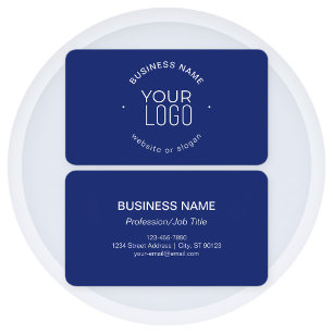 Simple modern minimalistic template   Navy blue Business Card
