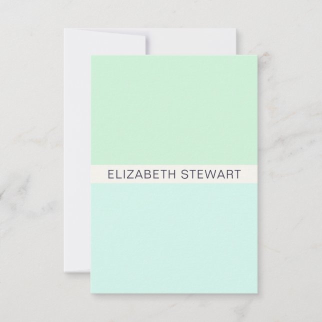 Simple Modern Mint Green and Aqua Professional Card (Front)
