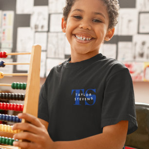 Simple Modern Monogram and Name ID T-Shirt