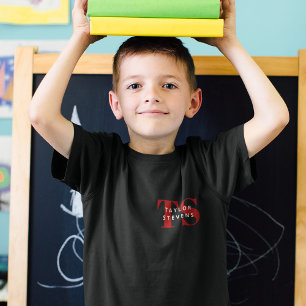 Simple Modern Monogram and Name ID T-Shirt