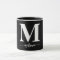 Simple Modern Monogram Black White Mug