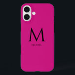 Simple Modern Monogram Case-Mate iPhone Case<br><div class="desc">This iPhone 16 case blends simplicity and modern aesthetics for a sleek, sophisticated look. Crafted for those who appreciate understated elegance, the design features a minimalist monogram in a clean, contemporary font, with the first name displayed neatly below the monogram. The layout ensures a stylish personal touch while maintaining a...</div>