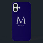 Simple Modern Monogram Case-Mate iPhone Case<br><div class="desc">This iPhone 16 case blends simplicity and modern aesthetics for a sleek, sophisticated look. Crafted for those who appreciate understated elegance, the design features a minimalist monogram in a clean, contemporary font, with the first name displayed neatly below the monogram. The layout ensures a stylish personal touch while maintaining a...</div>
