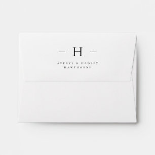 Simple Modern Monogram Couple Initial Stationery Envelope