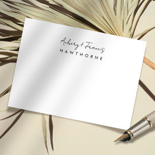 Simple Modern Monogram Couple Wedding Stationery Card