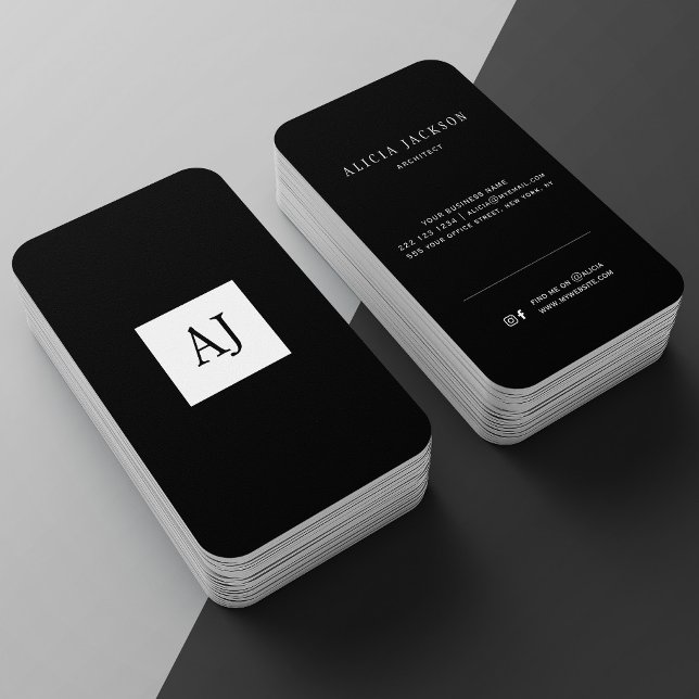 Simple modern monogram elegant business card (Creator Uploaded)
