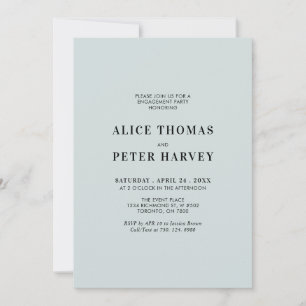 Simple Modern Monogram Engagement Party Invitation