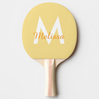 simple modern Monogram girly name Ping Pong Paddle