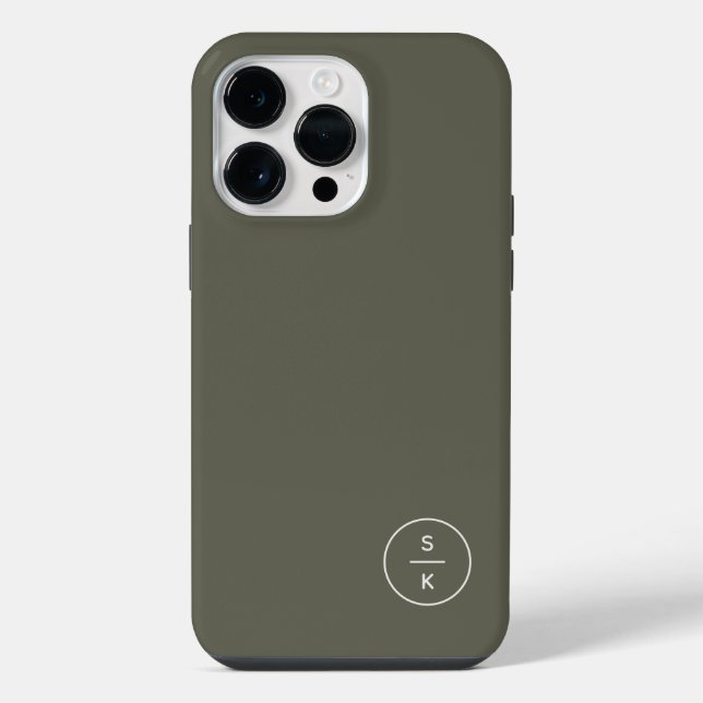 Simple Modern Monogram Name Case-Mate iPhone Case (Back)