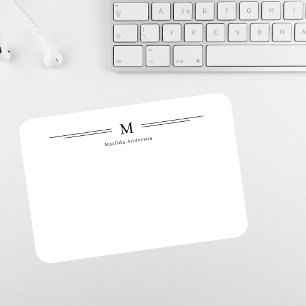 Simple Modern Monogram Name Family Formal Card