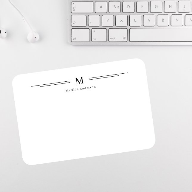 Simple Modern Monogram Name Family Formal  Card (Creator Uploaded)