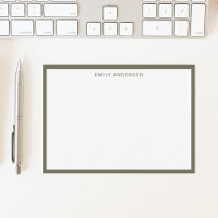 Simple Modern Monogram Olive Green Border