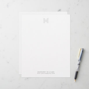 Simple Modern Monogram Personalised Professional Custom Letterhead