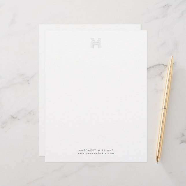 Simple Modern Monogram Personalised Professional Custom Letterhead (Front/Back In Situ)