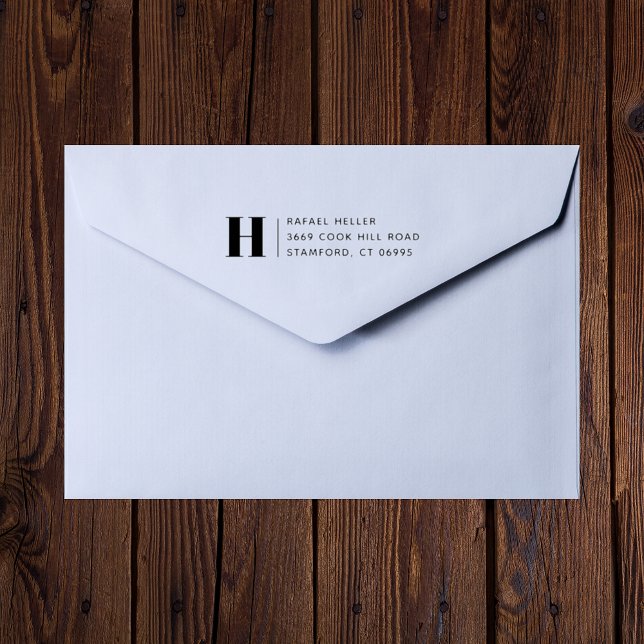 Simple Modern Monogram Return Address  Rubber Stamp (Creator Uploaded)