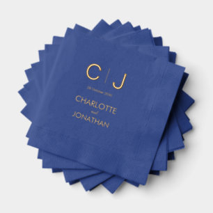 Simple Modern Monogram  Sage Green Wedding     Foil Napkins