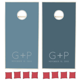 Simple Modern Monogram Slate Blue