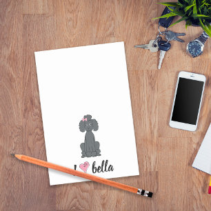 Simple Modern Monogram Stylish Black Poodle  Post-it Notes