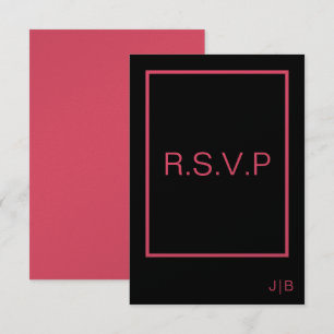 Simple modern monogram wedding RSVP CARD