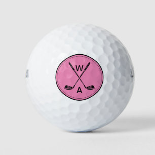 Simple Modern Monogrammed Golf Club Golf Balls