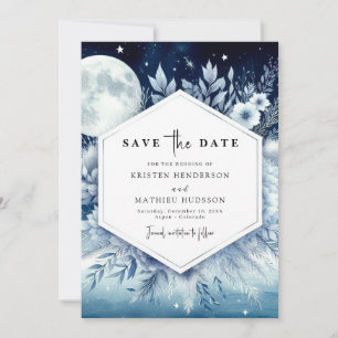 Simple Modern Moonlit Wedding Save The Date