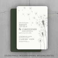 Simple Modern Moss Green Dandelion Wedding