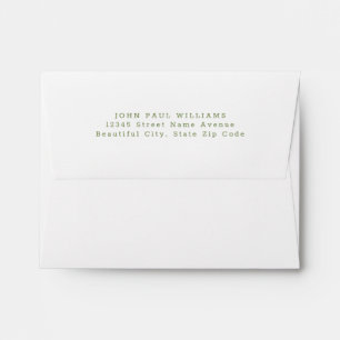 Simple Modern Moss Green Name Address Envelope