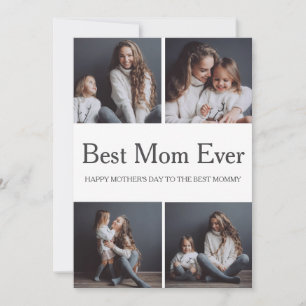 Simple Modern mothers Day photo family collage Holiday Card