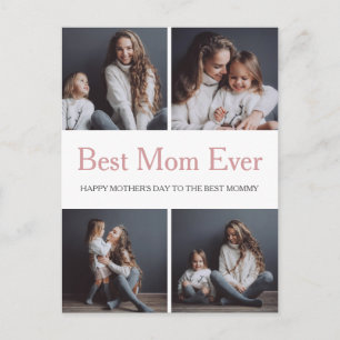 Simple Modern mothers Day photo family collage Holiday Postcard