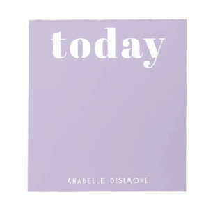 Simple Modern Motivational Personalised Lilac Notepad