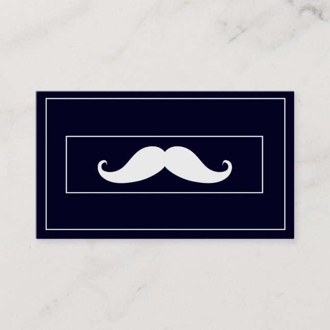 Simple Modern Moustache Barber Shop Mini Business  Business Card (Front)