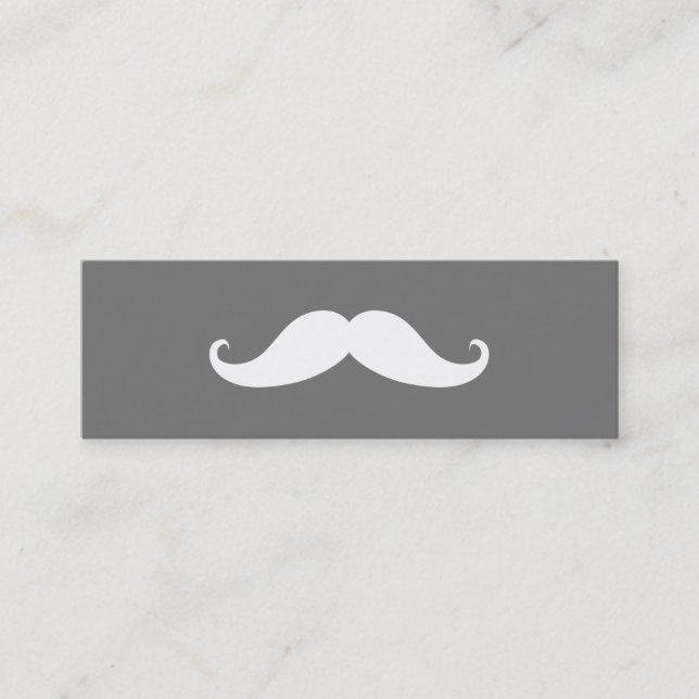 Simple Modern Moustache Barber Shop Mini Business  Card (Front)