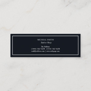 Simple Modern Moustache Barber Shop Mini Business  Card