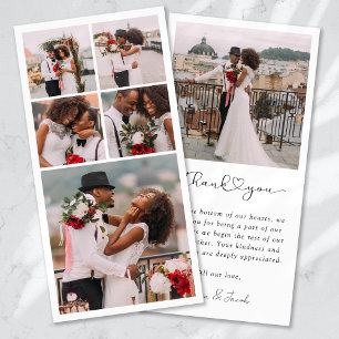 Simple Modern Multi Photo Collage Wedding Thank You Card