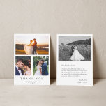Simple Modern Multi Photo Wedding Thank You Card<br><div class="desc">Simple modern wedding thank you card with note.

Please note that the default size of the thank you card is 3.5x5. If you would like a larger card,  please make sure to change the size before purchasing. A 5x7 card is a good option for a larger size.</div>
