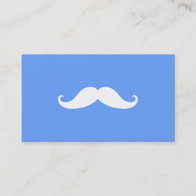 Simple Modern Mustache Barber Shop Business Card (Front)