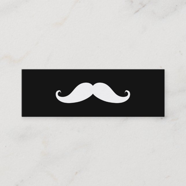 Simple Modern Mustache Barber Shop Mini Business Card (Front)
