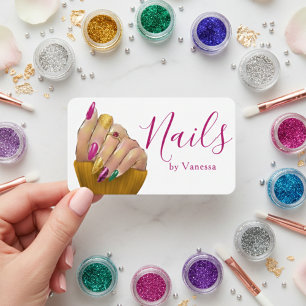 Simple Modern Nail Technician Salon Use Business Card