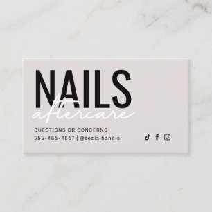 Simple Modern Nails Aftercare Card