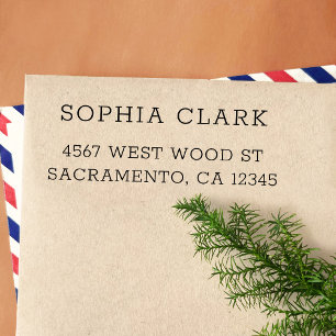 Simple Modern Name and Return Address Self-inking Stamp