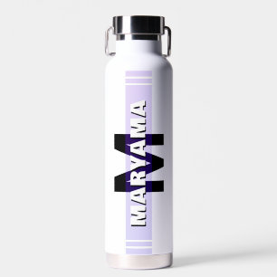 Simple Modern Name & Initial Custom Monogram Water Bottle