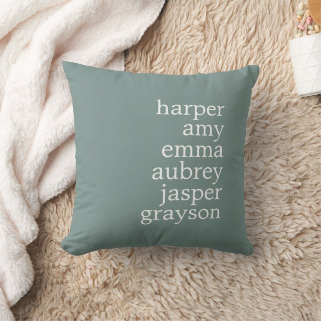 Simple Modern Names Dusty Green Cushion (Blanket)