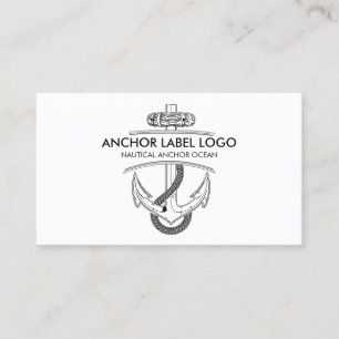 Simple Modern Nautical Anchor Business Card