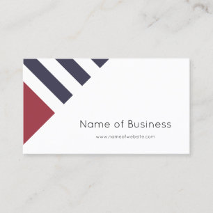 Simple Modern Navy Blue and Red Wide Stripes Business Card