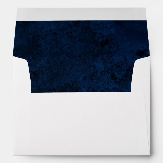 Simple Modern Navy Blue Minimalist Envelope (Back (Bottom))