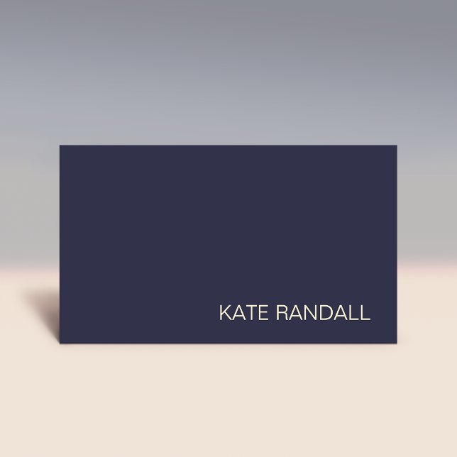 Simple Modern Navy Blue Professional Business Card (Creator Uploaded)