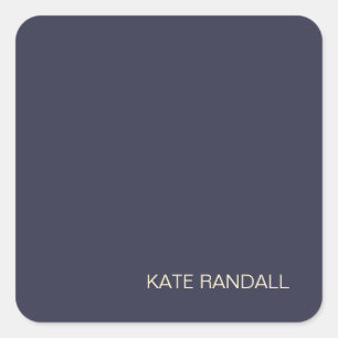 Simple Modern Navy Blue Professional Square Sticker